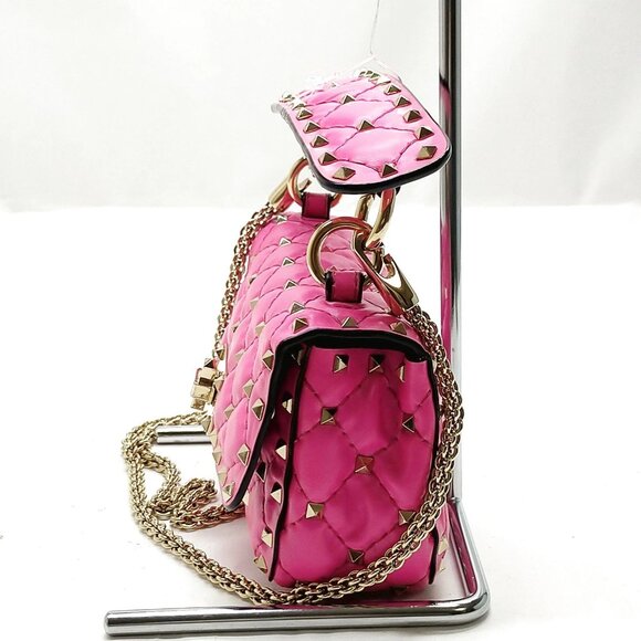 Authentic Valentino Garavani Pink Leather Shoulder Bag mn845-112525 - Picture 3 of 16